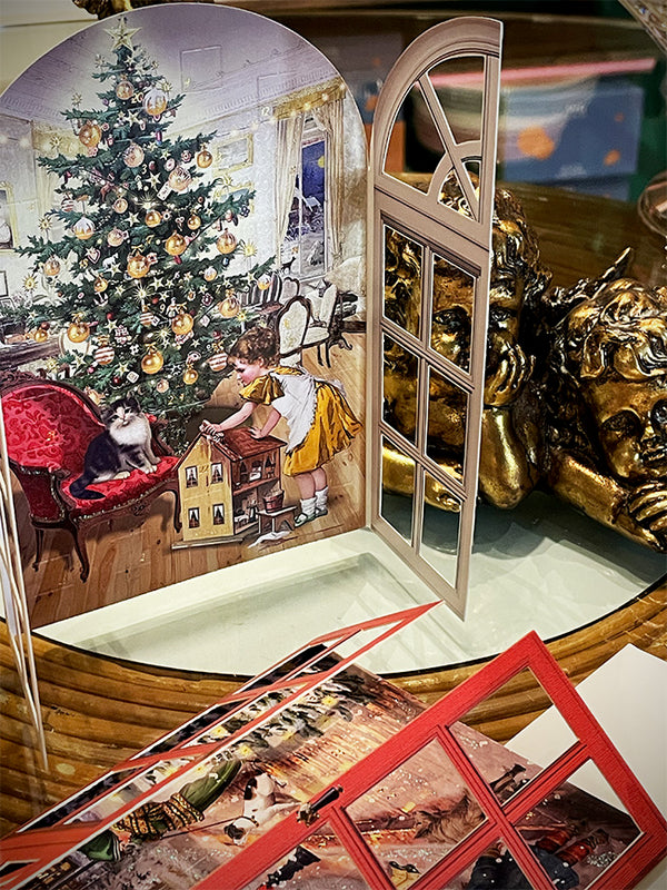 Christmas and Advent Card 'Nostalgic Window' - White