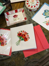 Tarjeta Filigrana de Papel 'Bouquet de Rosas'