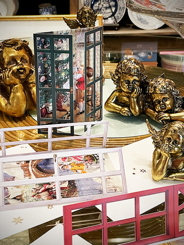 Christmas and Advent Card 'Nostalgic Window' - Green