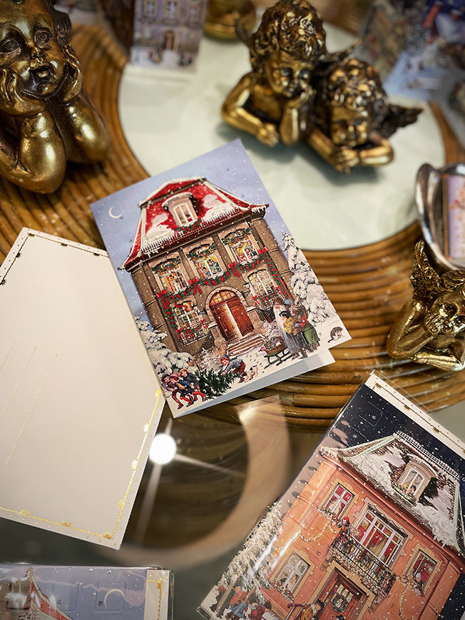 Tarjeta Calendario de Adviento 'Casa de Navidad' - Beige