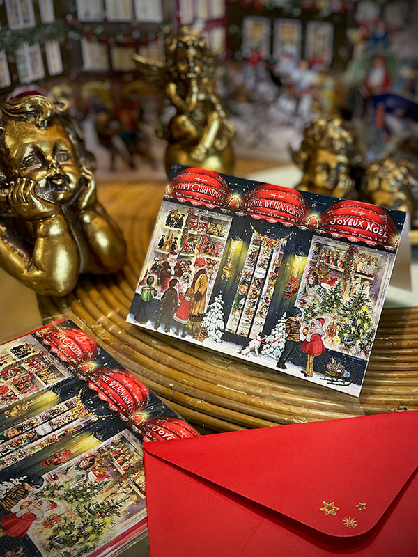 Tarjeta de Navidad y Adviento 'Escaparate de Navidad' - Tienda