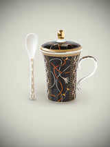 Taza para Infusiones con Tapa y Cuchara 'Glamour' - Luxury Chains - 320 ml