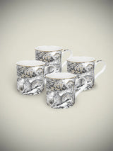 Set of 4 Porcelain Mugs 'Retro Jungle' - 300 ml