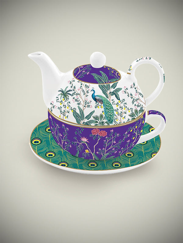 Juego de Té para Uno 'Imperial Peacock' - Taza y Tetera