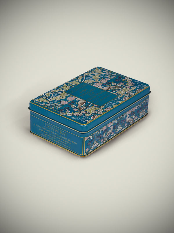 'Song Thrush Teal' Tea Tin - 72 Bags English Breakfast, Afternoon and Earl Gray