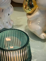Portavela Tealight de Cristal 'Brisa' - Azul