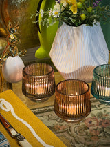 Portavela Tealight de Cristal 'Brisa' - Champán