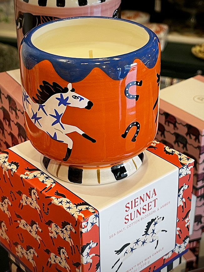 A Dopo 'Sienna Sunset' Candle - Horse Design 8oz - Limited Edition