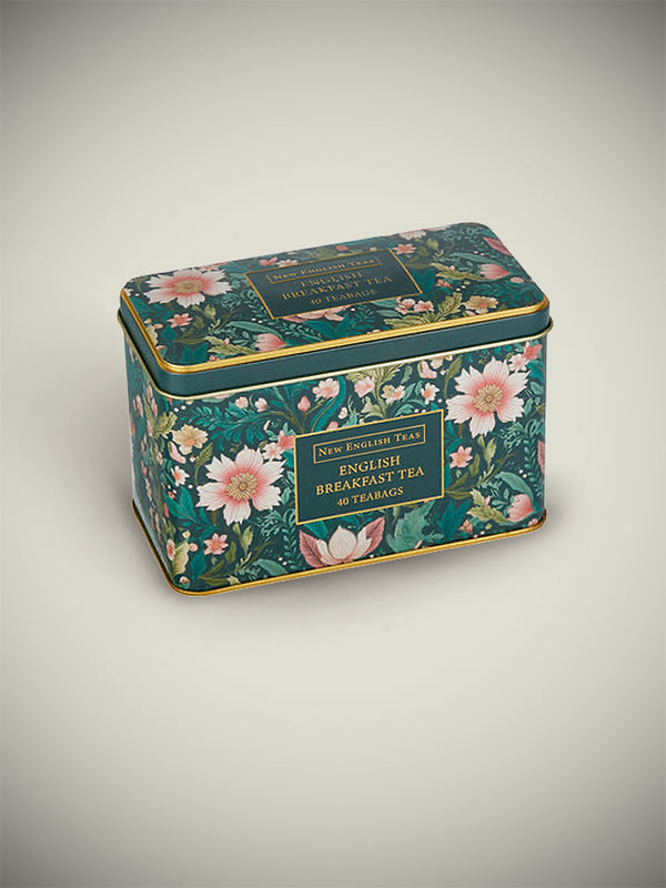 'Embroidery Victorian Garden' Tea Tin - 40 Tea Bags English Breakfast