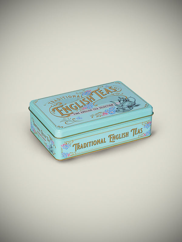 Vintage Victorian Tea Tin - 72 Tea Bags English Breakfast, Afternoon and Earl Grey