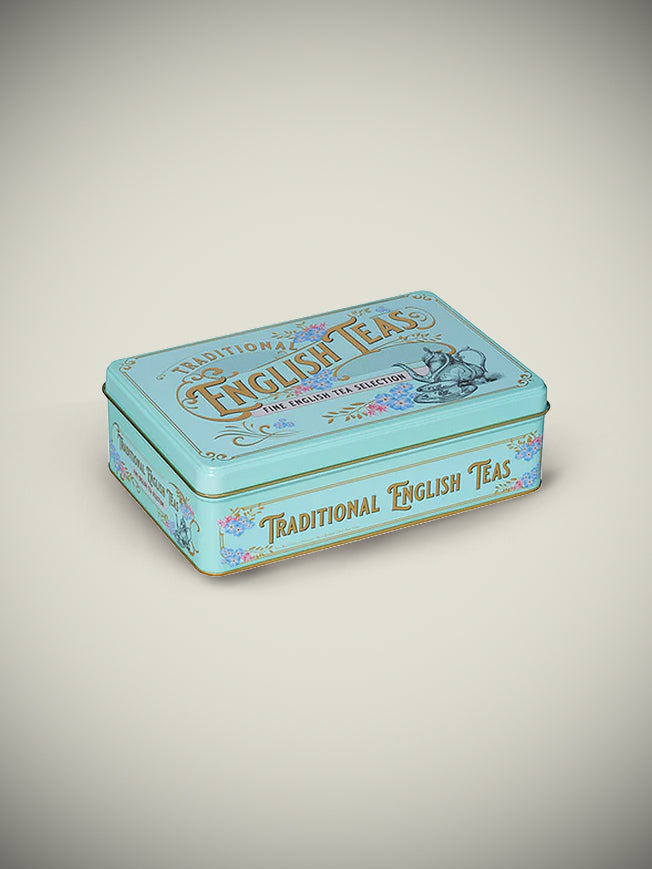 Vintage Victorian Tea Tin - 72 Tea Bags English Breakfast, Afternoon and Earl Grey