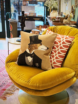 'Whippet Dog with Tie Bow' Cushion Cover - 45x45 cm