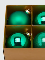 Set de 4 Bolas de Navidad 'Noel' Verdes Ø10 cm
