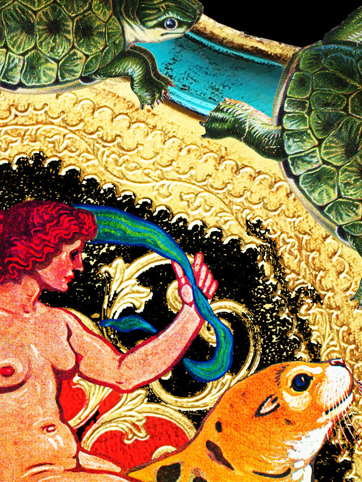 Lámina decorativa 'Mitología y Tortugas'