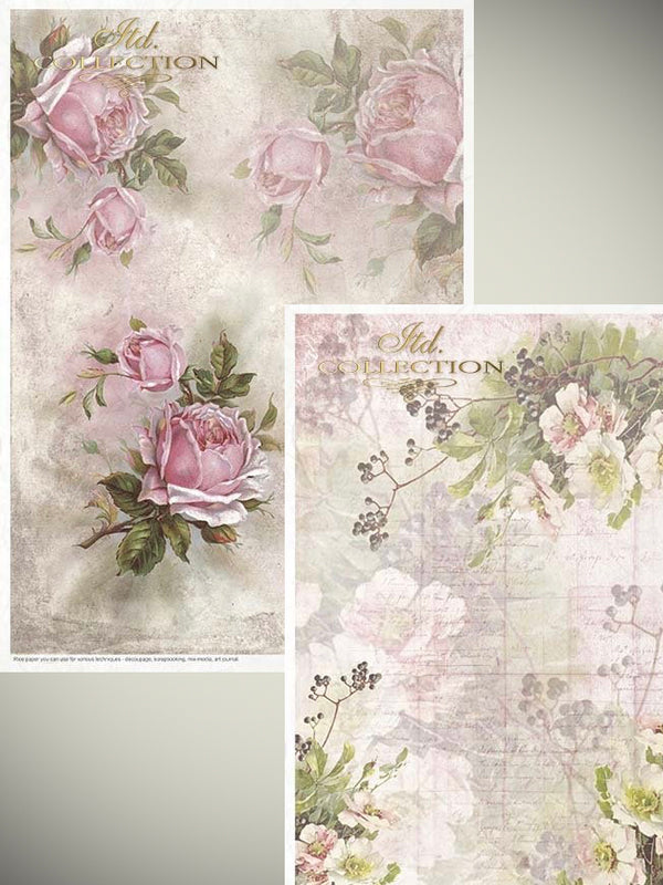 Pack of 11 Sheets of A4 Rice Paper 'Beautiful Flowers'