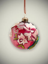 Christmas Bauble 'Embroidery' - Round Ø8 cm