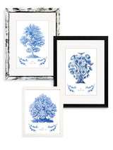 cuadros y láminas clásicas con corales azules