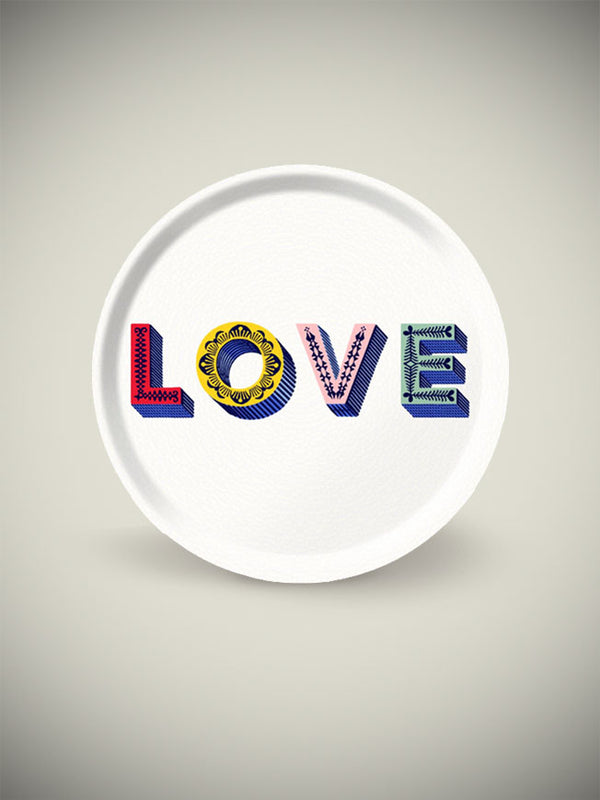 Round Tray 'Love' Multicolor - Ø31 cm