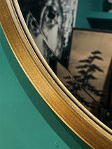 Round Mirror in Gold Metal 'Loft' - Ø60 cm