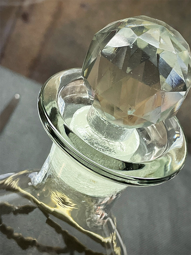 Antique Style Bottle 'Herbert' in Glass & Brass