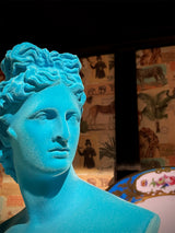 Busto Clásico de 'Apolo' en Azul Celeste