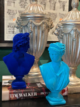 Busto Clásico de 'Apolo' en Azul Cobalto