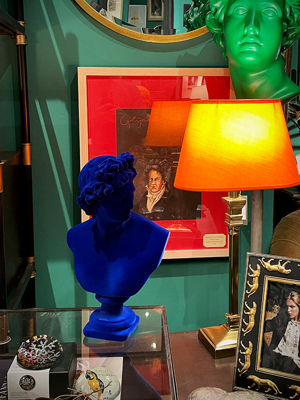 Classic 'Apollo' Bust in Cobalt Blue