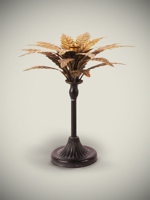 Candlestick 'Palm Tree' - Antiqued Gold