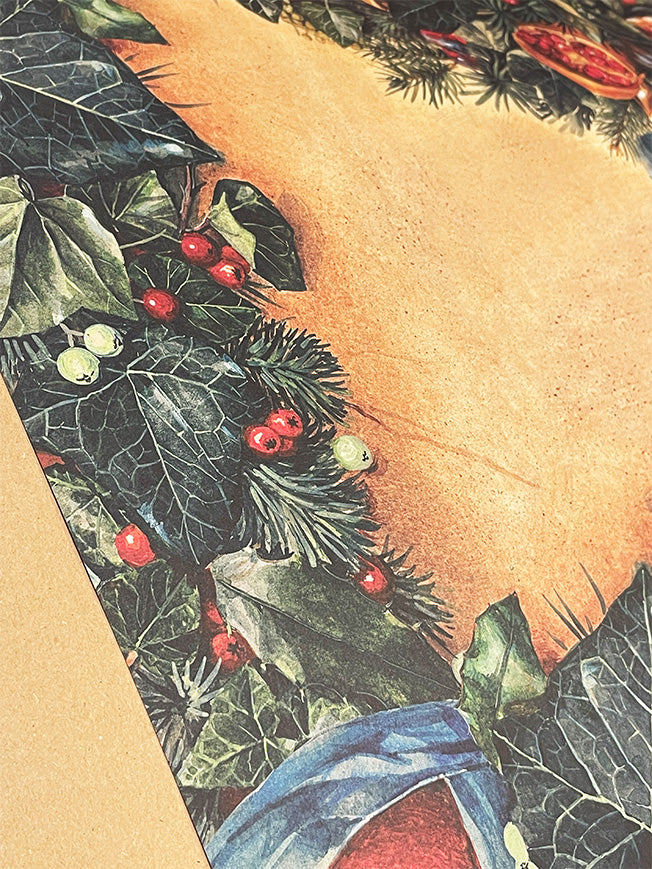 Papel Envoltorio 'Christmas Wreath' - 100x70 cm