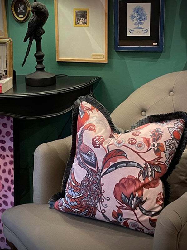 Cushion 'Marlowe' Grey & Pink - 43x43 cm