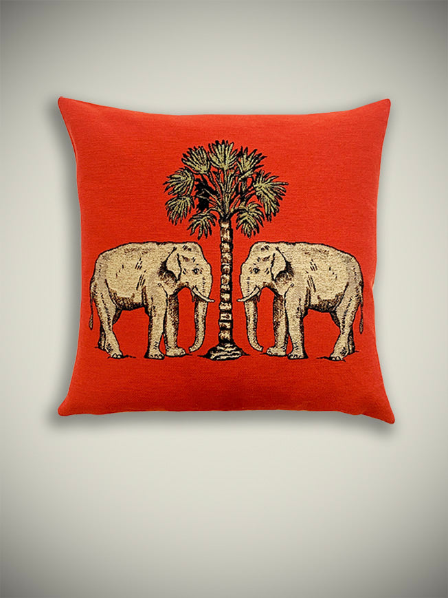 Cojín 'Savannah Elefantes y Palmera' - 45x45 cm