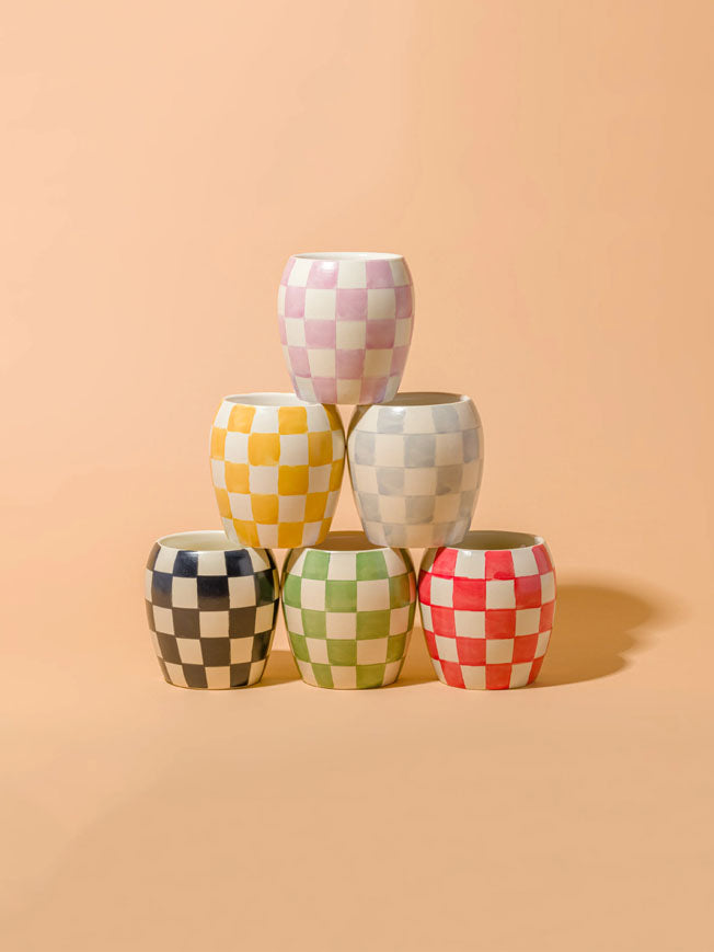 Paddywax Black 'Checkmate' Candle, Fig & Olive Tartan & Zebra