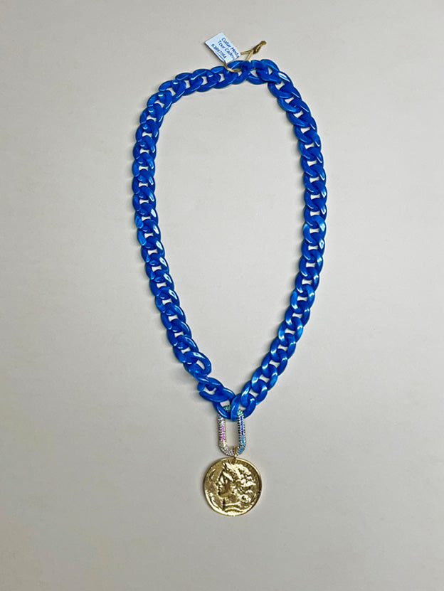 Collar Medalla Grand Tour Cadena Azul
