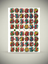 Sheet of German Scrap Reliefs 'Floral Alphabet'