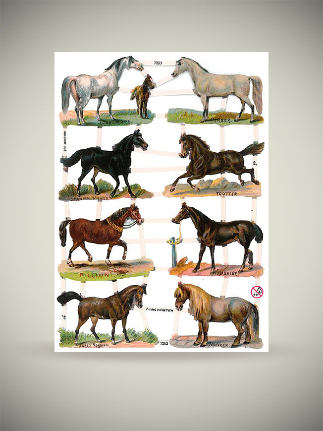 Sheet of German Scrap Reliefs 'Horses'