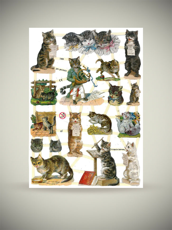 Sheet of German Scrap Reliefs 'Cats'