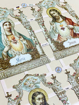 Sheet of German Scrap Reliefs 'Jesus & Mary'