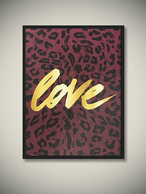 Decorative Framed Print 'Love Leopard' - 50x70
