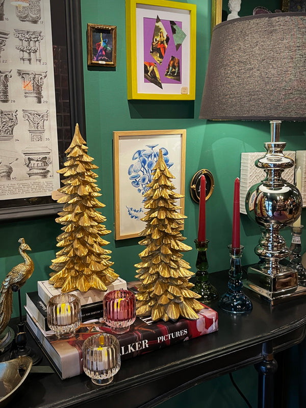 Decorative Gold Fir Figurine 'Christmas Tree'