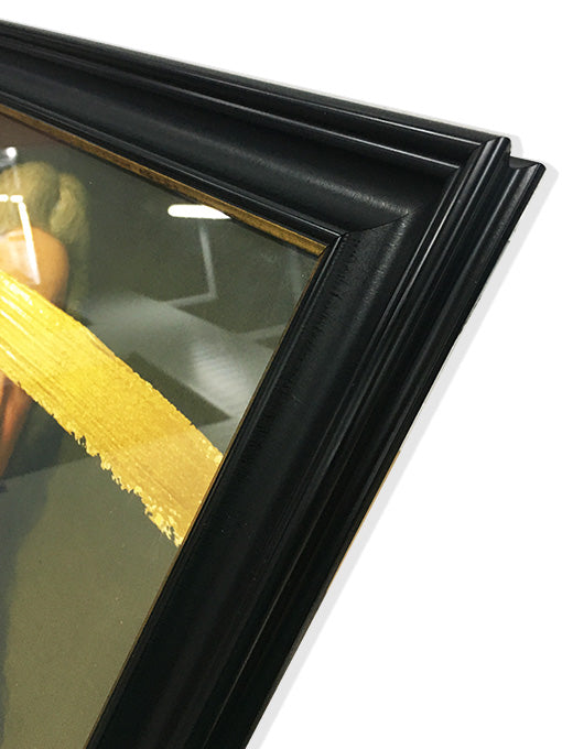 Decorative Framed Print 'Golden Brushstroke' - 50x40