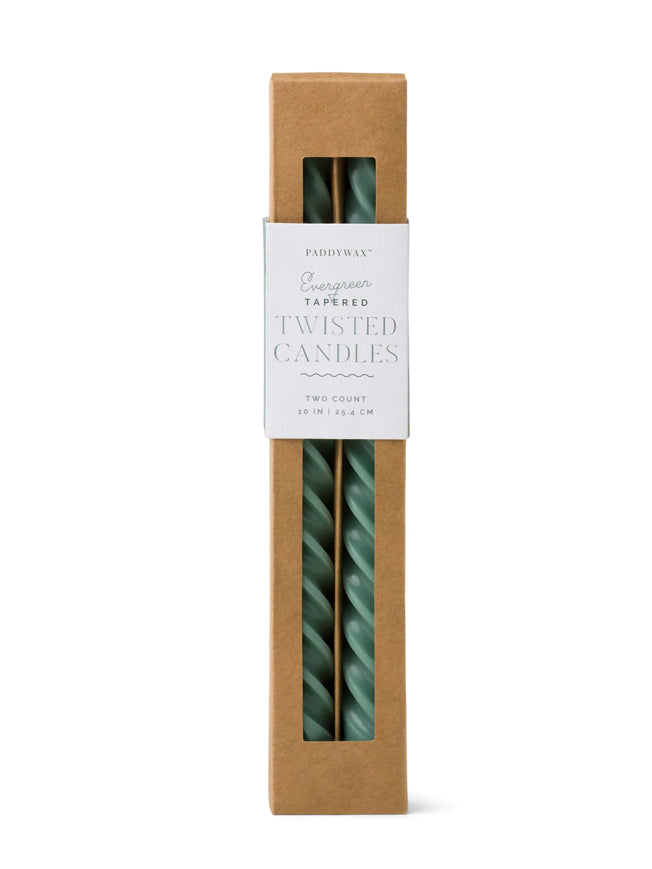Set de 2 velas Candelabro 'Twisted' - Verde Evergreen