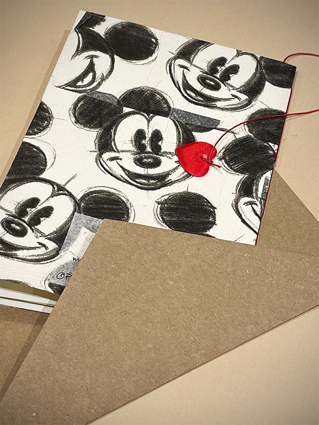Greeting Card 'Patchwork Mickey' - Handmade