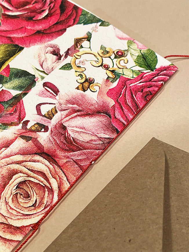 Greeting Card 'Patchwork Rosas' - Handmade