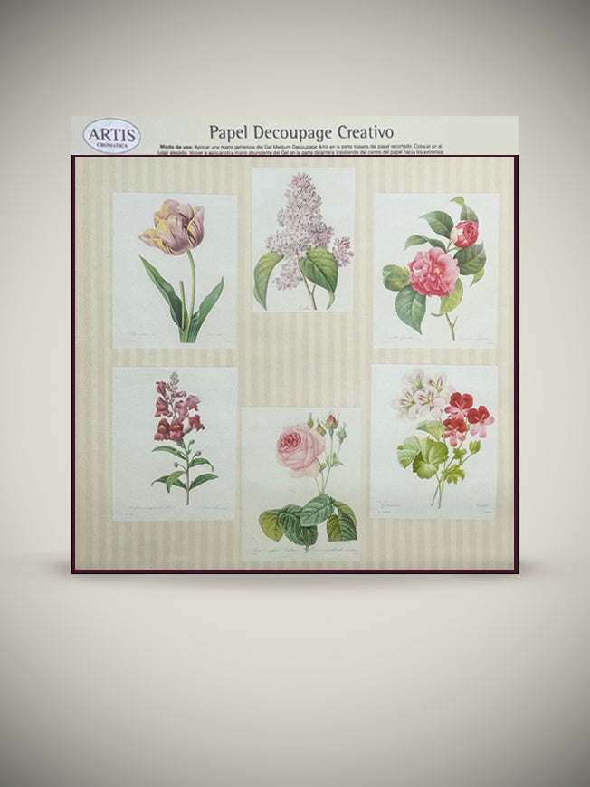 Decoupage Paper Sheet 'Floral' - 30x30 cm