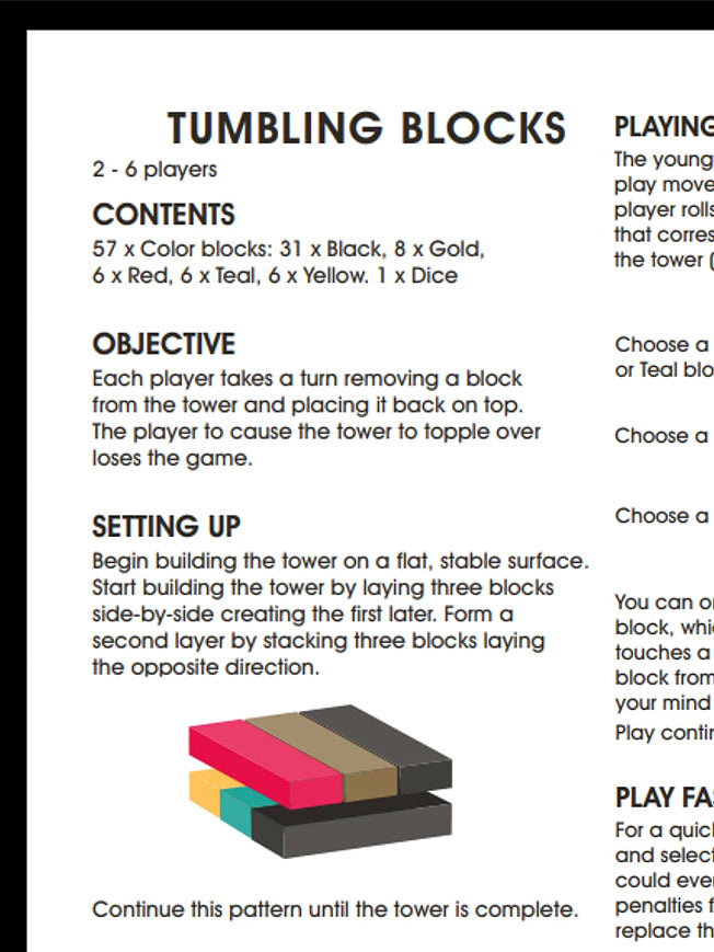 Juego Torre 'Tumbling Blocks'