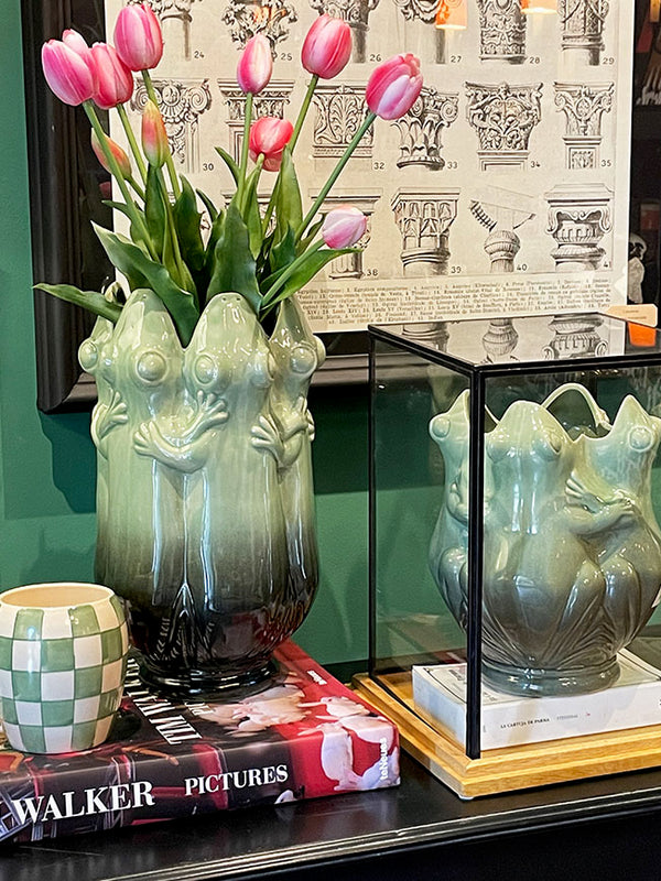 Ceramic Vase 'Frogs' - Large