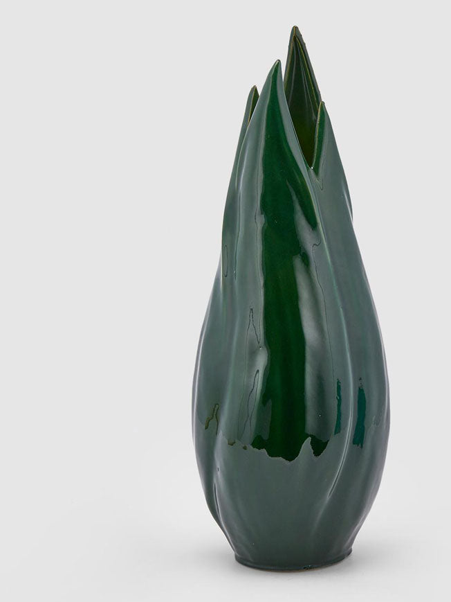 Ceramic Vase 'Leaf' Green - Large