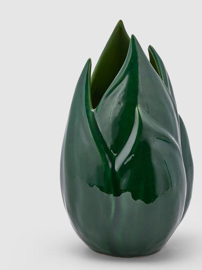 Ceramic Vase 'Leaf' Green - Medium