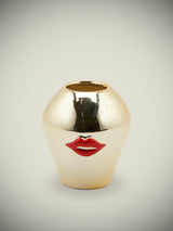 Gold Vase 'Red Lips' - Small
