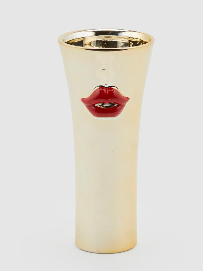 Gold Vase 'Red Lips' - Large